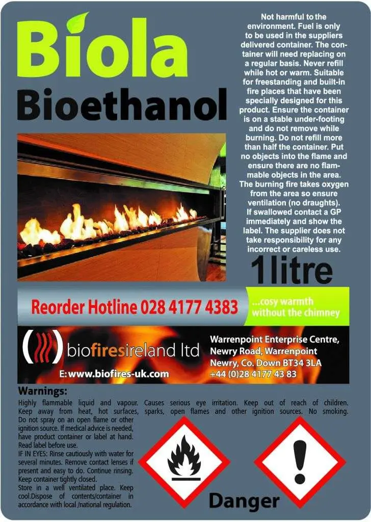 2L 'Biola' Premium Bioethanol Fuel (Deal Available)