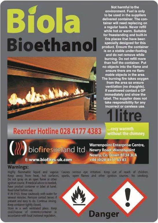 5L x 1L 'Biola' Premium Bioethanol Fuel